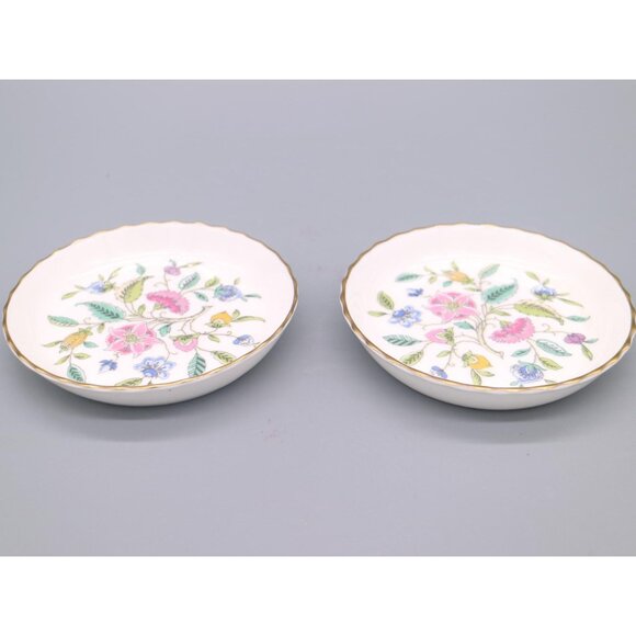 Pair of Minton Bone China Haddon Hall Coaster Trinket Dishes - Picture 2 of 5